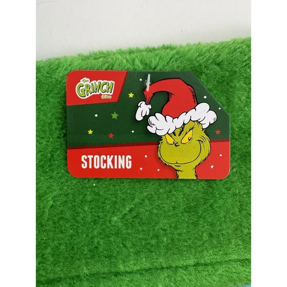 Dr Seuss The  Christmas Grinch/Max Green Faux Fur Blue Stocking 17